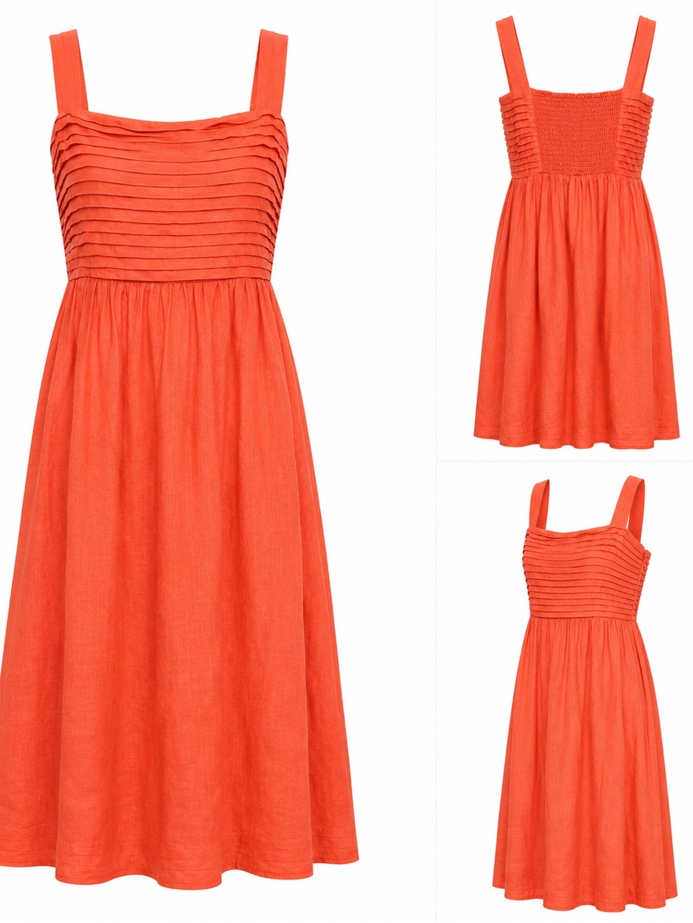 NWT Rachel Zoe Coral Linen Blend Sleeveless Midi Dress Size 12
